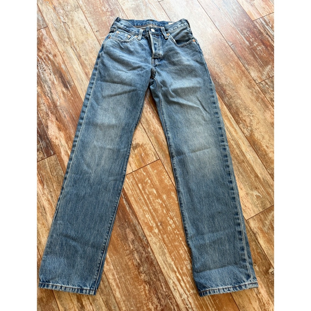 Levi's 501 90s Selvedge Jeans Womens W23 30 Inseam Straight Leg Blue
